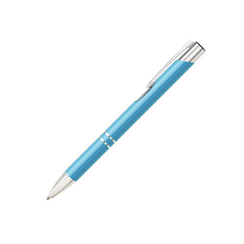 Lazer-Baskılı Metal Kalemler - Açık Mavi Mat