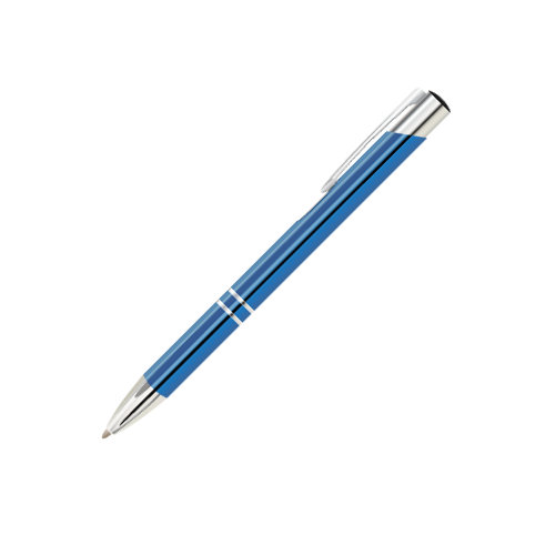Lazer-Baskılı Metal Kalemler - Açık Mavi Parlak