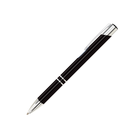 Metalen pennen met laser gegraveerd - Zwart Glanzend