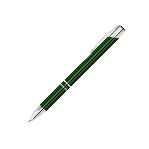 Bolígrafos de metal grabados con láser - Verde Metálico