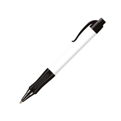 Curved Clip Comfort Grip Pens - Black