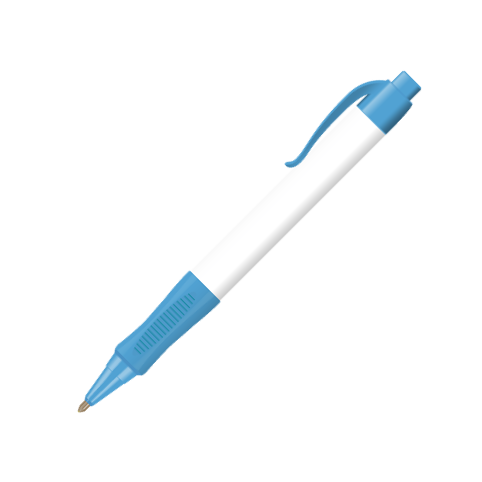 Curved Clip Comfort Grip Pens - Blue