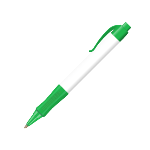 Curved Clip Comfort Grip Pens - Green