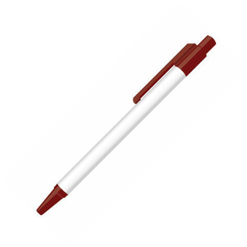 Bolígrafo de punta rodante con pulsador - Borgoña