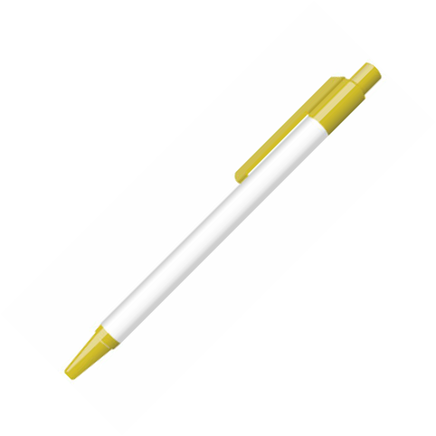 Bolígrafo de punta rodante con pulsador - Amarillo