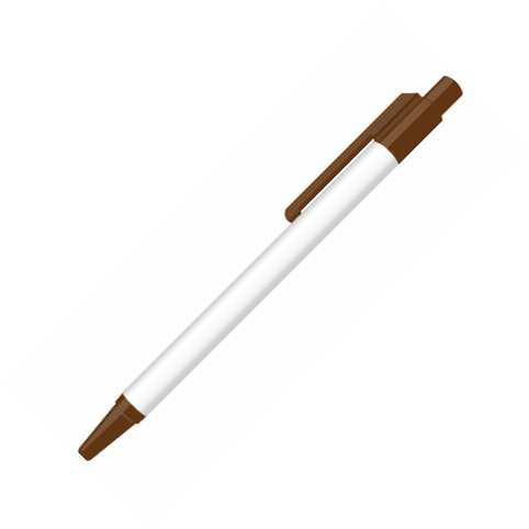 Bolígrafo de punta rodante con pulsador - Marrón