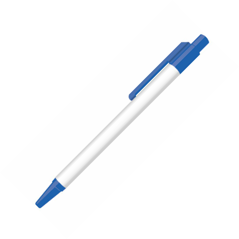 Bolígrafo de punta rodante con pulsador - Azul