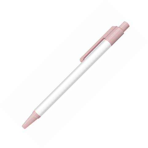 Bolígrafo de punta rodante con pulsador - Rosa