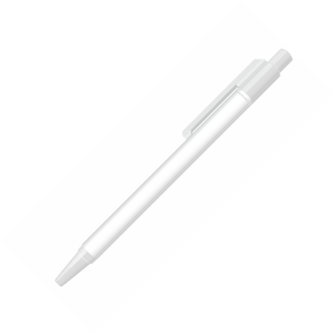 Bolígrafo de punta rodante con pulsador - Blanco