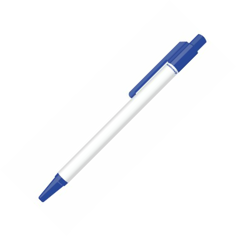 Bolígrafo de punta rodante con pulsador - Azul marino
