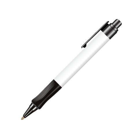 Straight Clip Comfort Grip Pens - Black