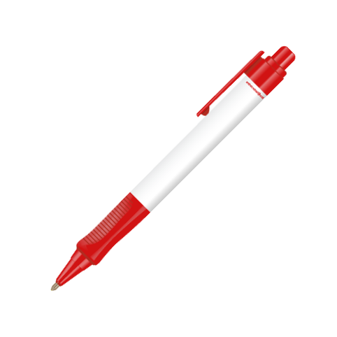 Antimikrobielle Kugelschreiber mit Komfortgriff - Rot