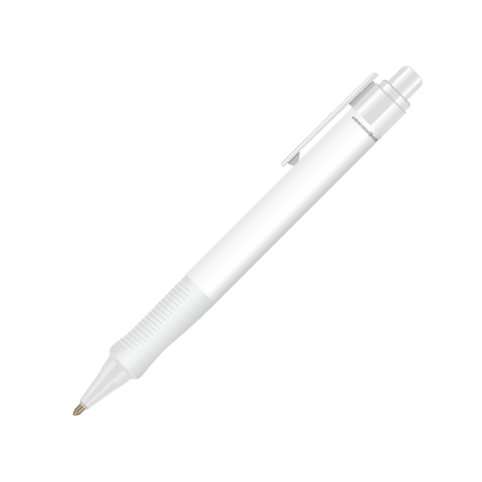 Antimikrobielle Kugelschreiber mit Komfortgriff - Weiß