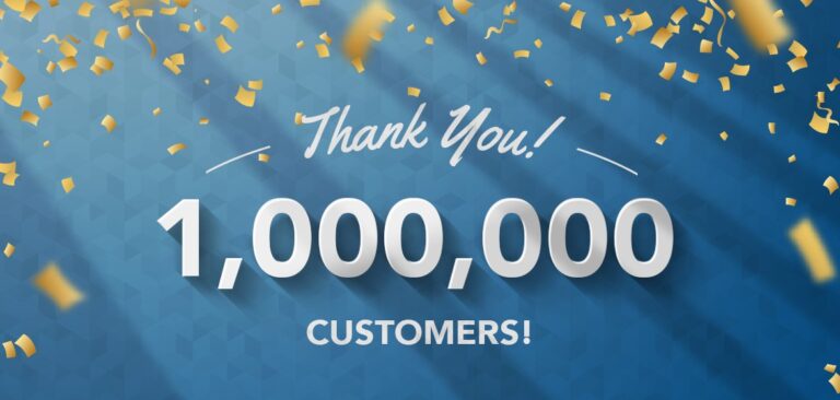 1 million customers banner