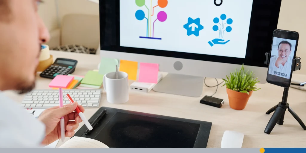 Online logo creator choosing colors