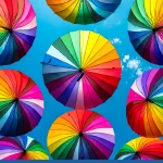 Colorful umbrellas. rainbow umbrellas background