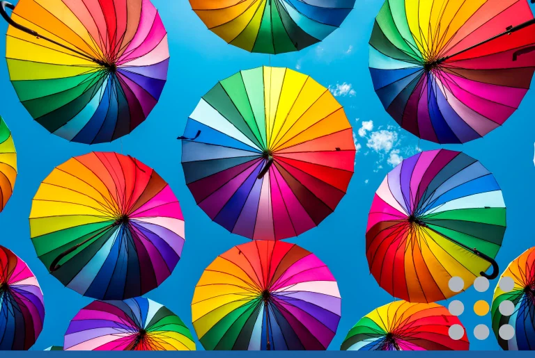 Colorful umbrellas. rainbow umbrellas background