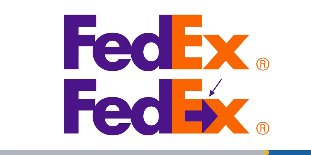 The hidden arrow in the FedEx logo 