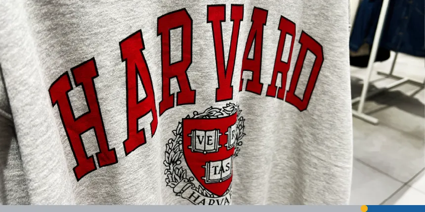 The Harvard logo on a sweater