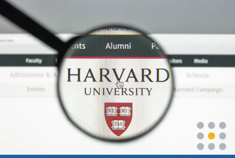 Magnifying glass on the Harvard logo