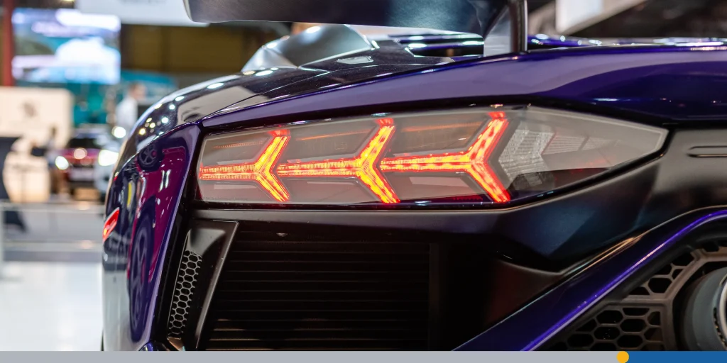 Rear light of a Lamborghini