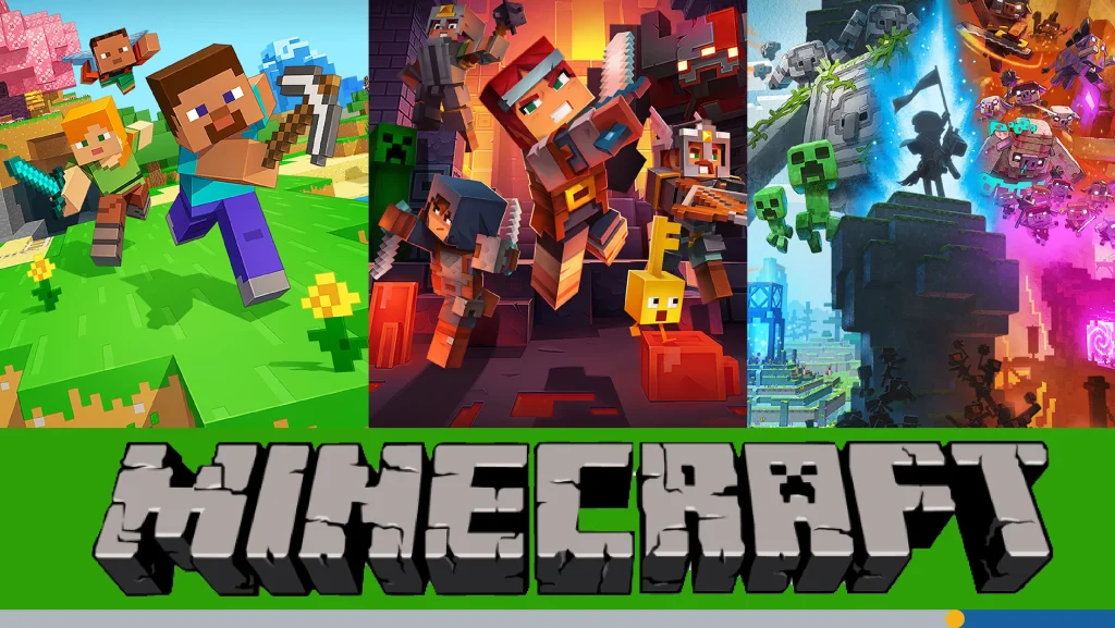 The different iterations of Minecraft