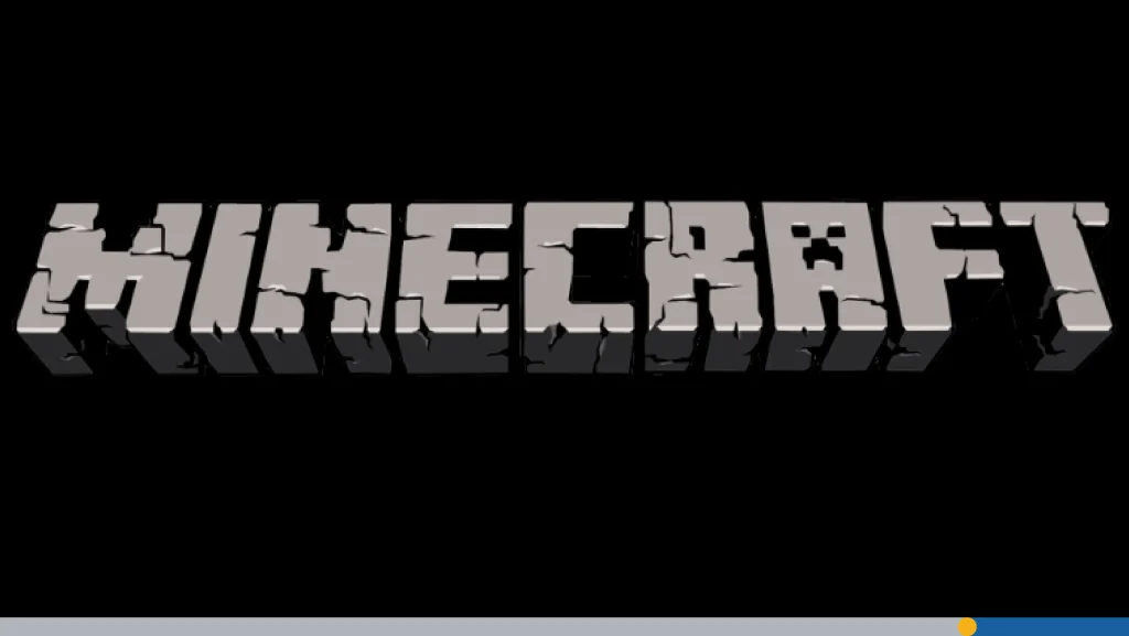 Close up image of the modern Minecraft logo 