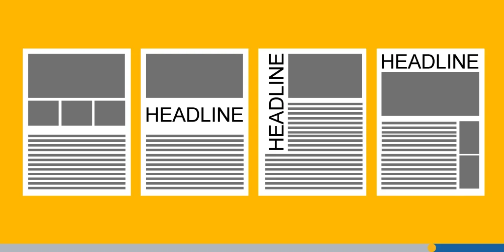 Infographic showing different headline positions
