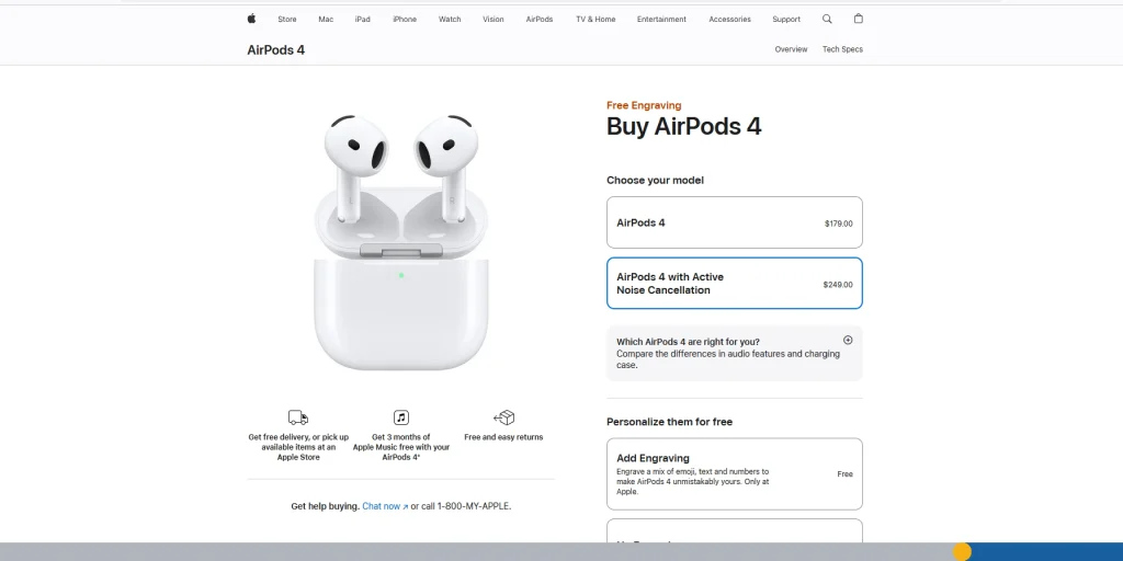 Apple product page