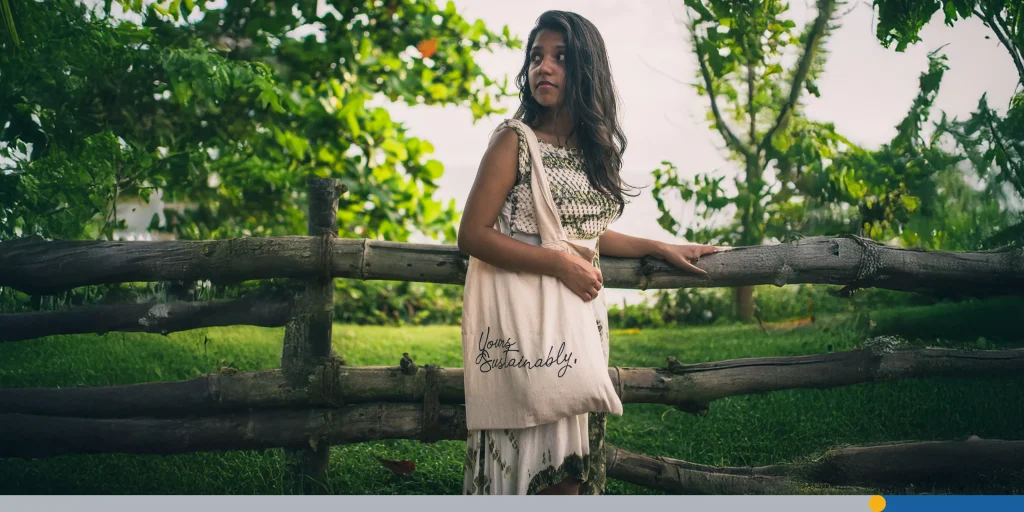 Vertical shot of the lifestyle of a female dressed in white