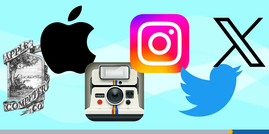 The Apple, Instagram, Twitter/X logo redesigns 