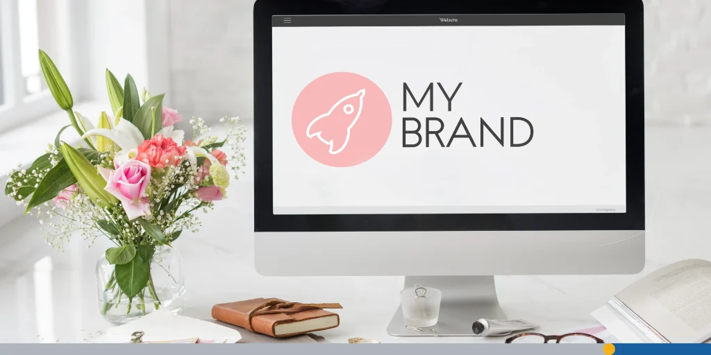 Personal branding logo on a computer