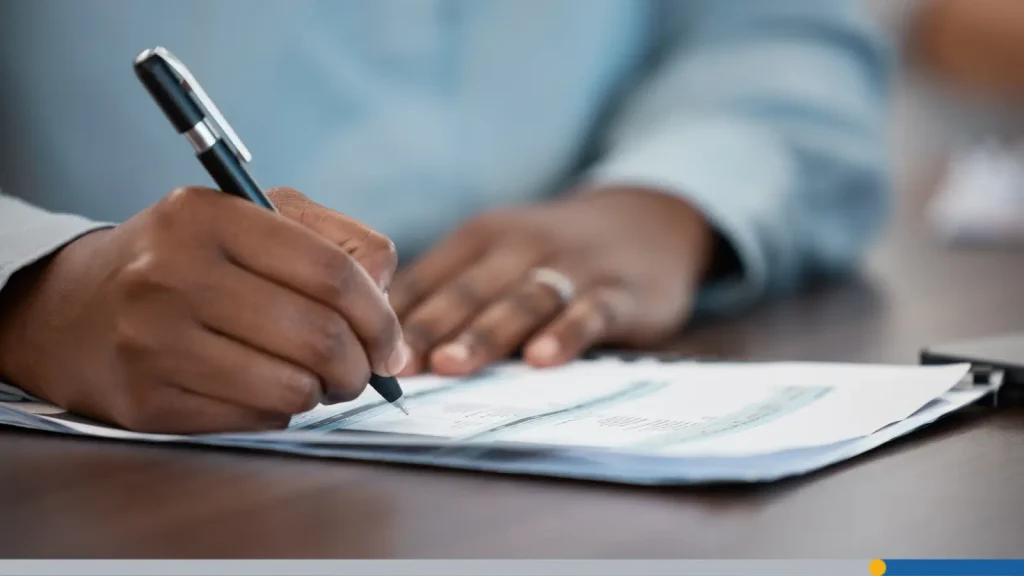 Person writing brand guidelines