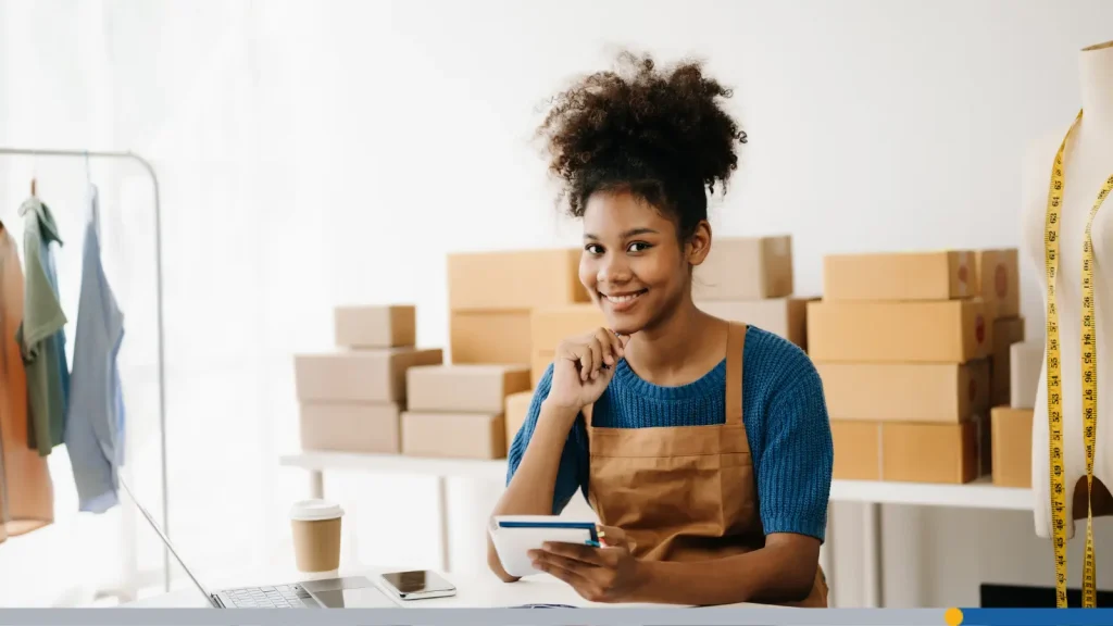 Young small business owner making brand guidelines