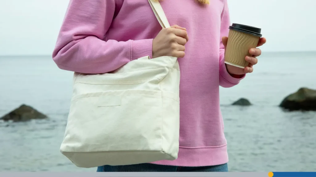 Woman holding a tote bag