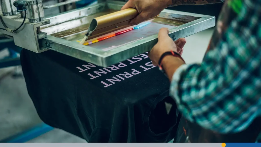 Person creating a custom T-shirt 
