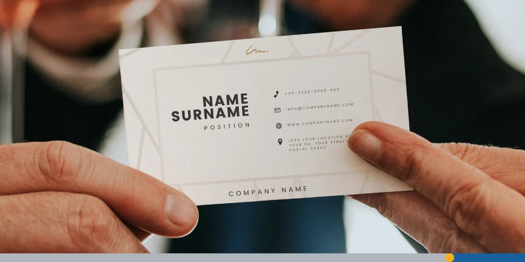 A business card template with sample