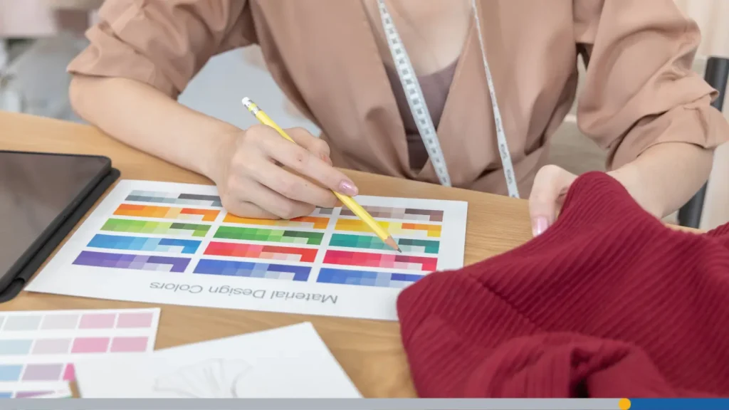 Person looking over a color palette