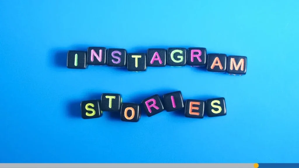 Instagram Stories made with blocks of letters.