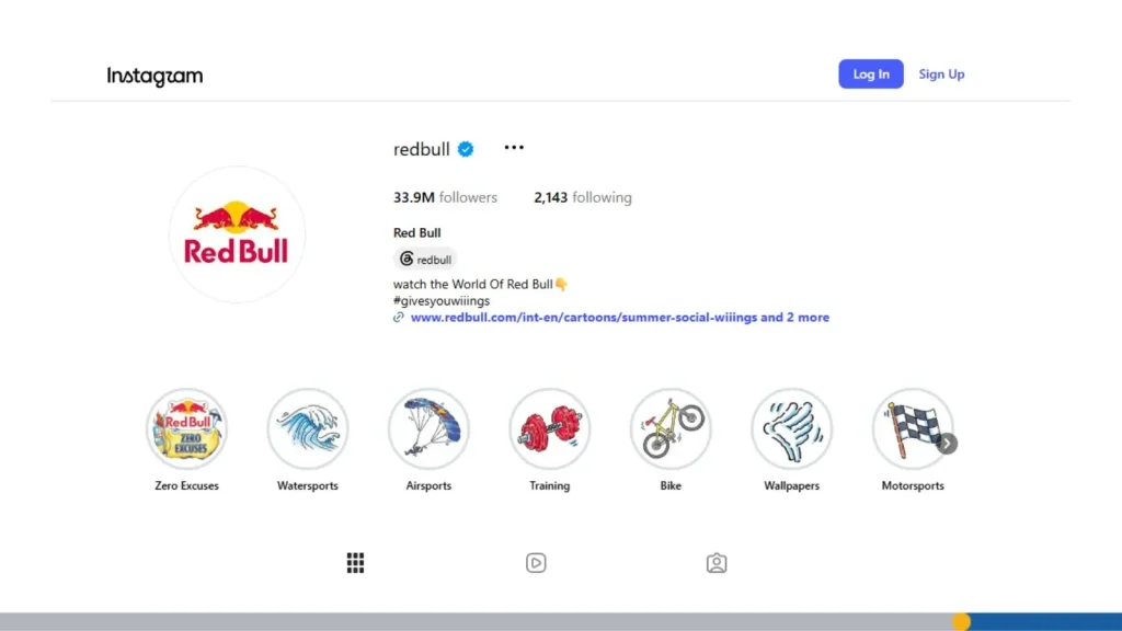 Red Bull's Instagram account.