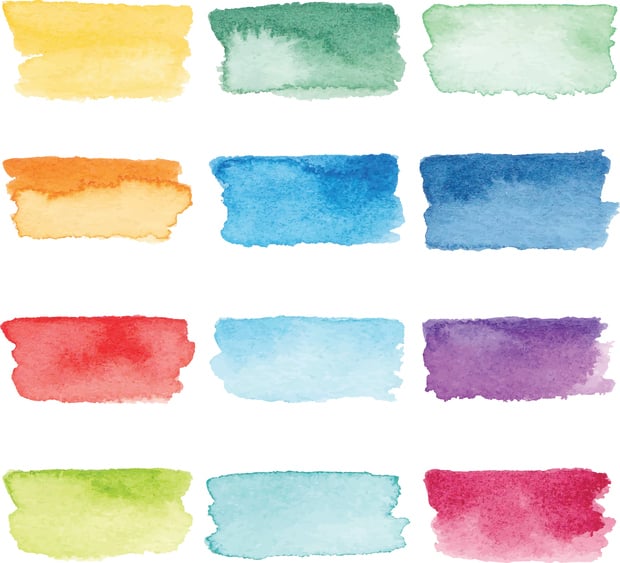 variety of color samples for a card design