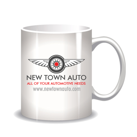 Mug with sample icon logo design for New Town Auto