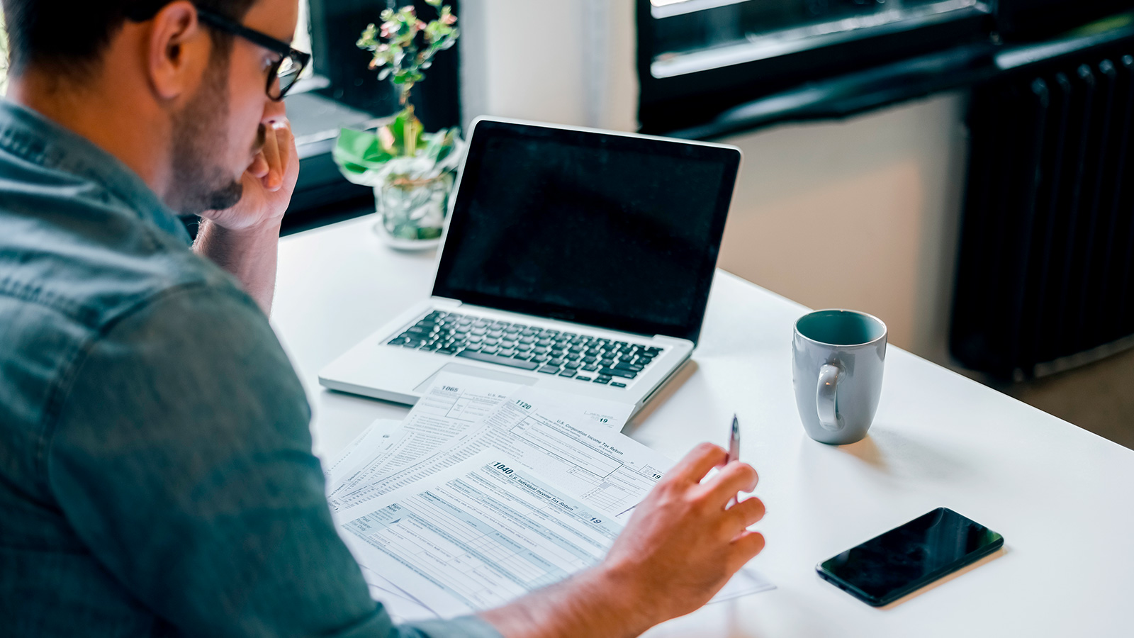 Man working at his desk