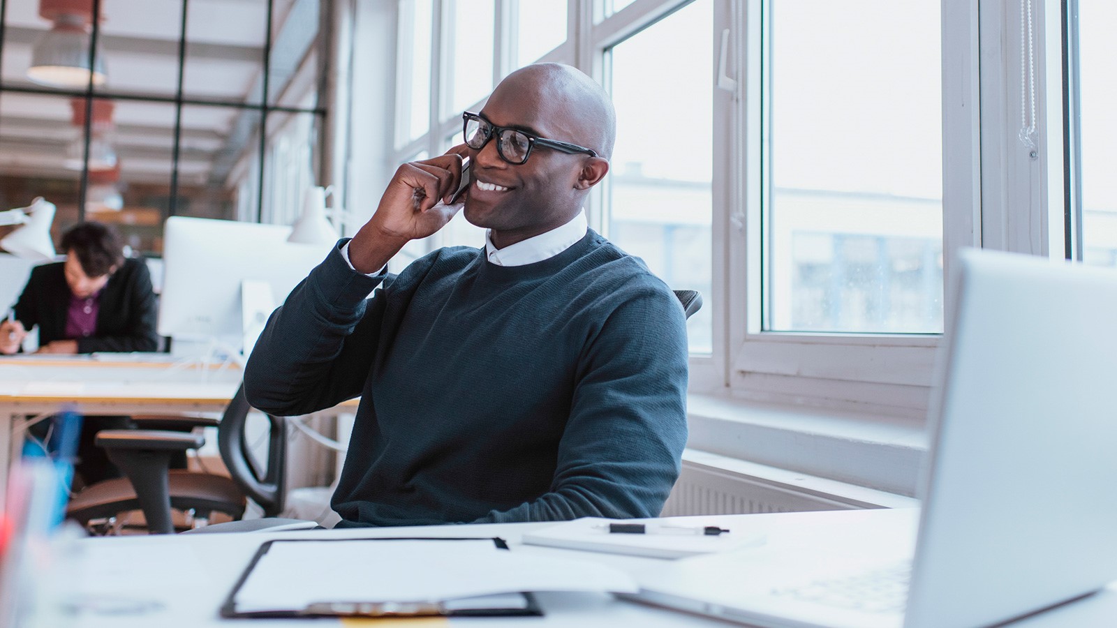 Man on the phone in an office