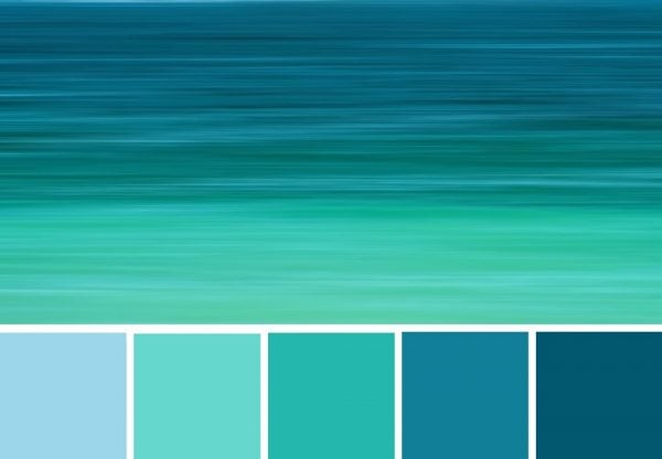 Calming blue color combinations and swatches