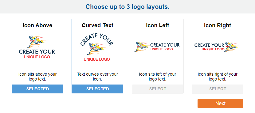 Examples of four different logo placements.