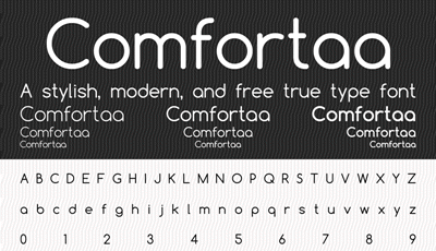 Sample text in comfortaa font