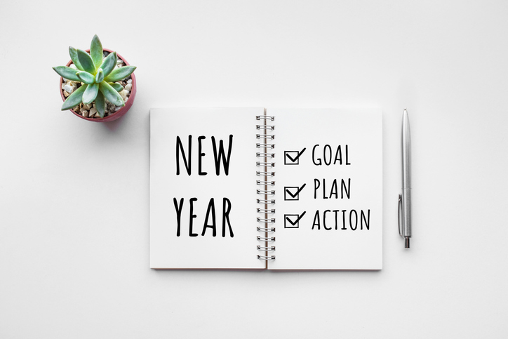 Notebook with New Years plan