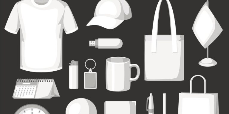 Animated image of various promotional products
