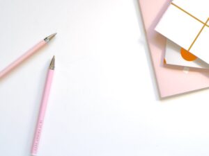 pink pens and pink custom stationery